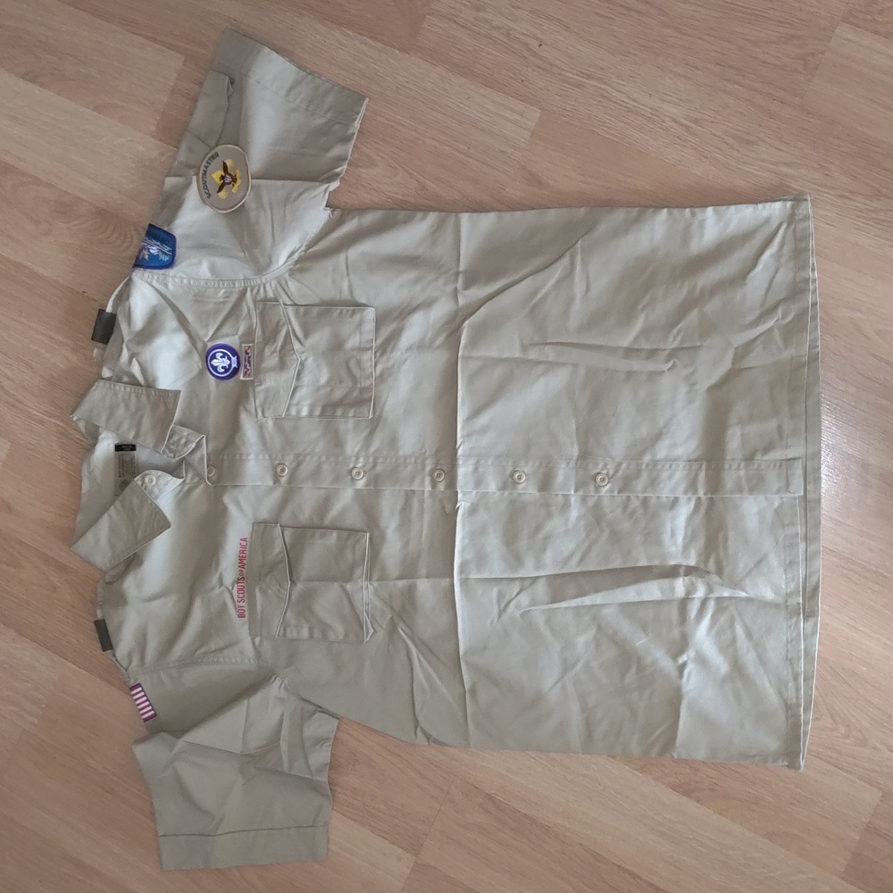 Vtg Boy Scouts Of America Scout Master Mens Size M Official Shirt BSA Khaki